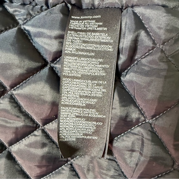 Tommy Hilfiger Womens Faux Fur Trim Hood Snap Button Parka Jacket Olive Large - Picture 10 of 12